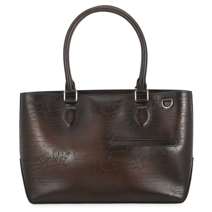 Berluti Calligraphy Tote Bag Brown scritto leather Size Mini