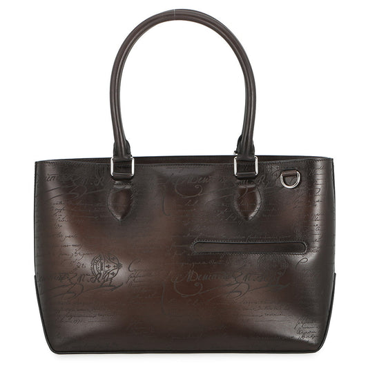 Berluti Calligraphy Tote Bag Brown scritto leather Size Mini