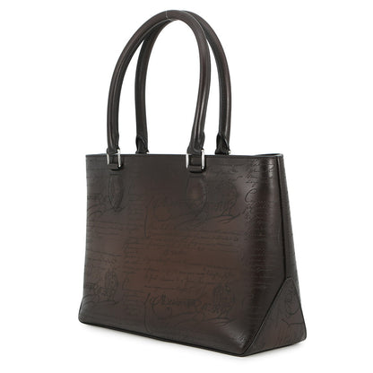 Berluti Calligraphy Tote Bag Brown scritto leather Size Mini