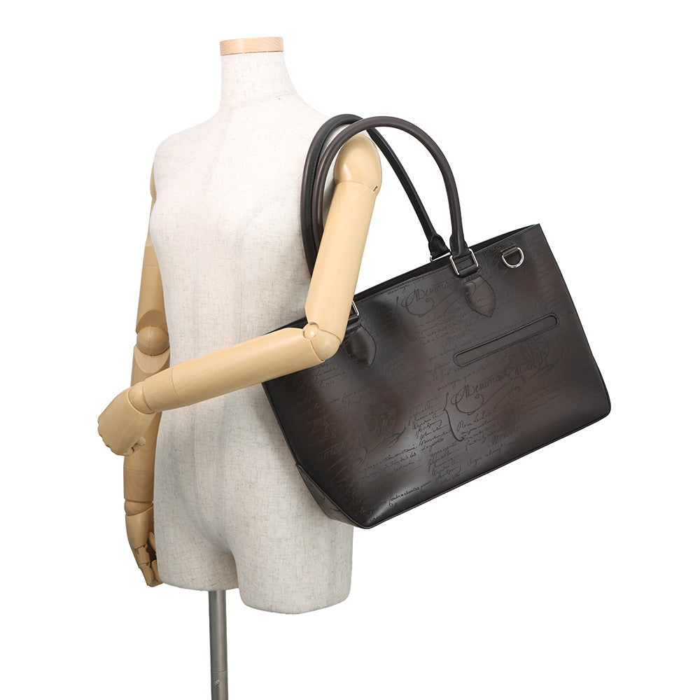 Berluti Calligraphy Tote Bag Brown scritto leather Size Mini