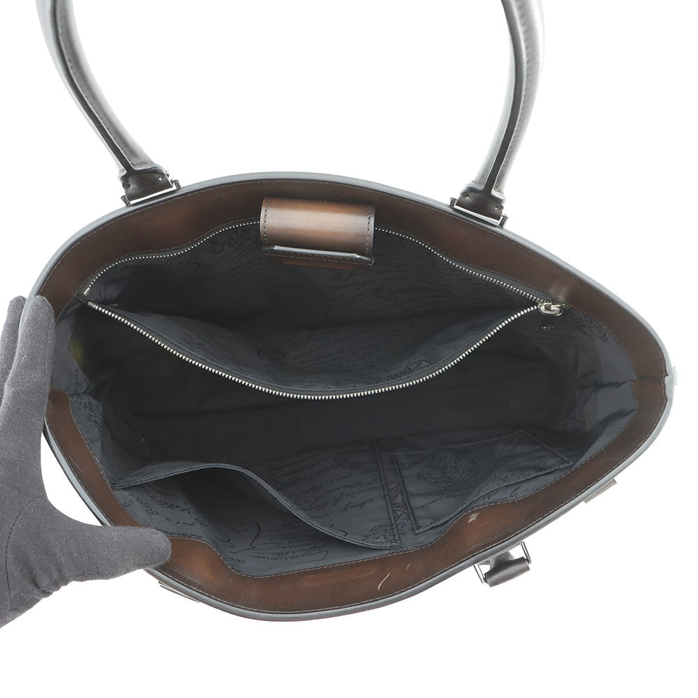 Berluti Calligraphy Tote Bag Brown scritto leather Size Mini