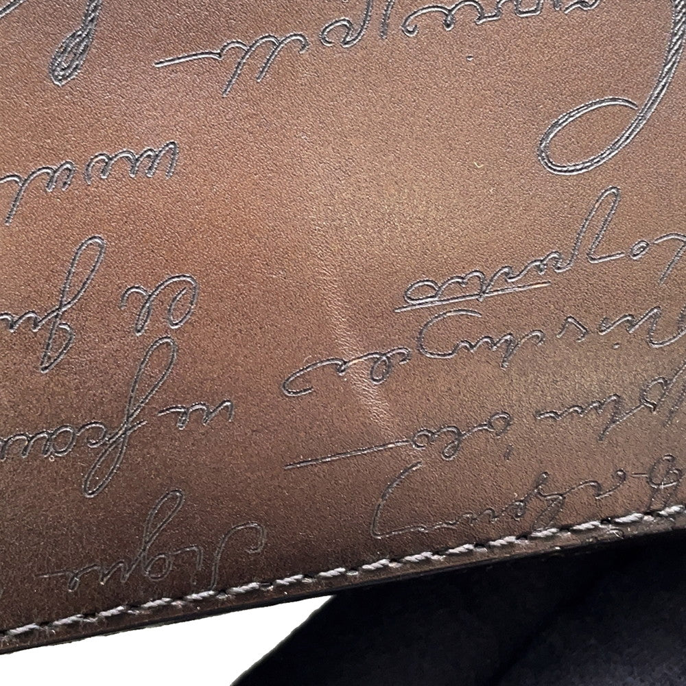 Berluti Calligraphy Tote Bag Brown scritto leather Size Mini