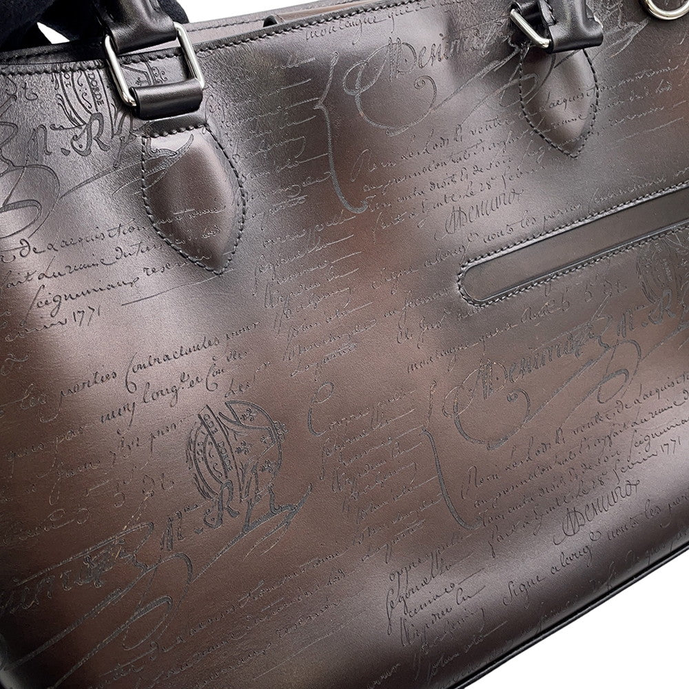 Berluti Calligraphy Tote Bag Brown scritto leather Size Mini