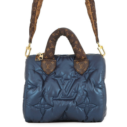 LOUIS VUITTON Speedy Bandouliere NavyM21061 Recycled MetallicNylon Monogram Size 25