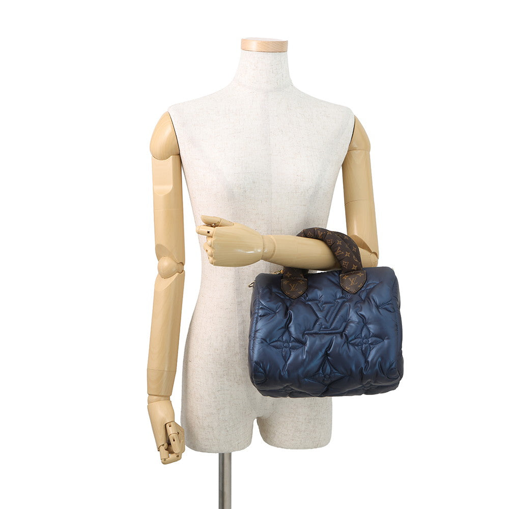 LOUIS VUITTON Speedy Bandouliere NavyM21061 Recycled MetallicNylon Monogram Size 25