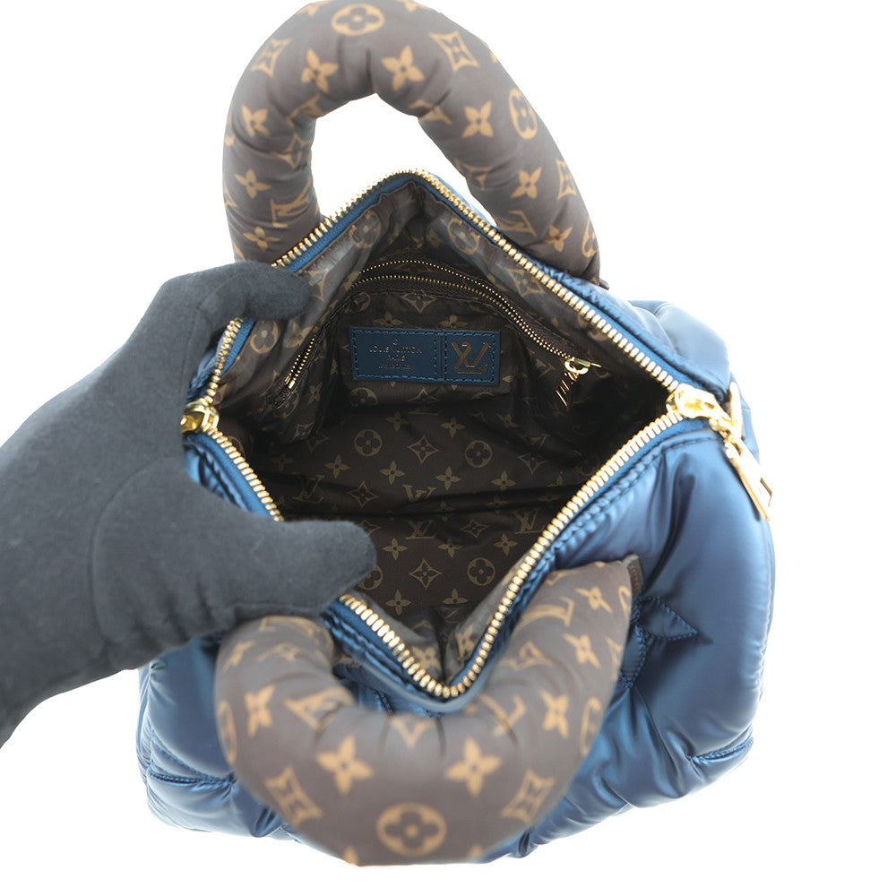 LOUIS VUITTON Speedy Bandouliere NavyM21061 Recycled MetallicNylon Monogram Size 25