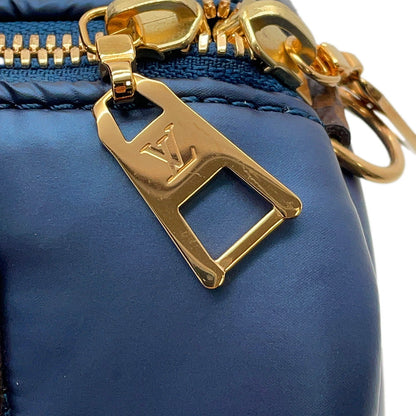 LOUIS VUITTON Speedy Bandouliere NavyM21061 Recycled MetallicNylon Monogram Size 25