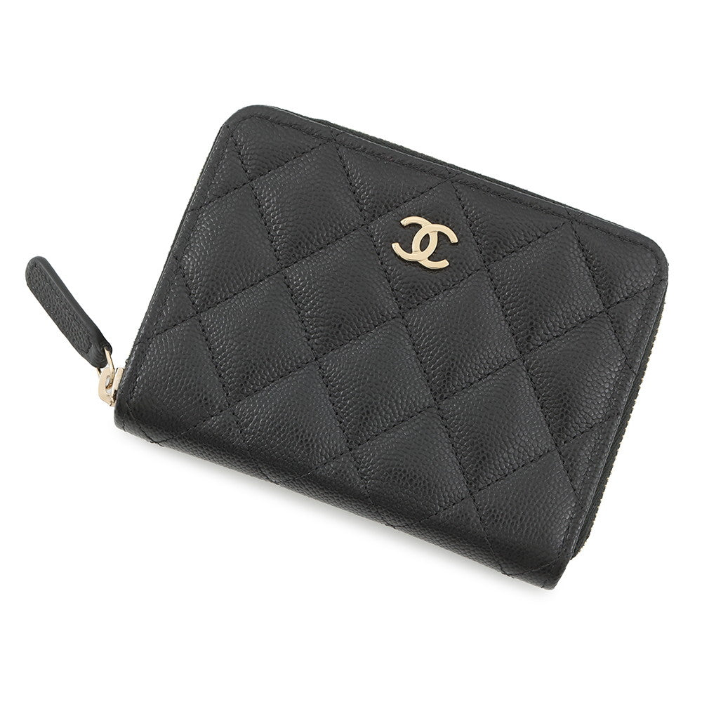 CHANEL Matelasse CC Logo Small Wallet BlackAP4652-B10583-C3906 Caviar Leather