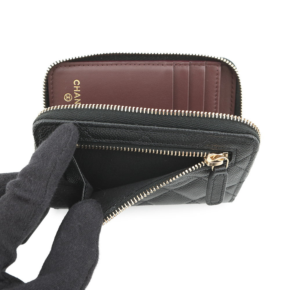CHANEL Matelasse CC Logo Small Wallet BlackAP4652-B10583-C3906 Caviar Leather