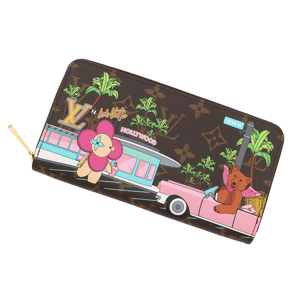 LOUIS VUITTON Zippy Wallet PinkM80857 Monogram/Vivienne Holiday Collection