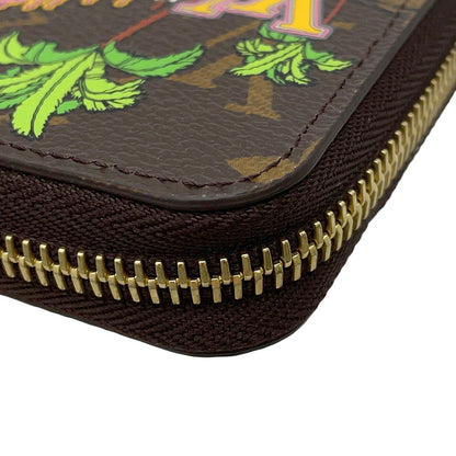 LOUIS VUITTON Zippy Wallet PinkM80857 Monogram/Vivienne Holiday Collection