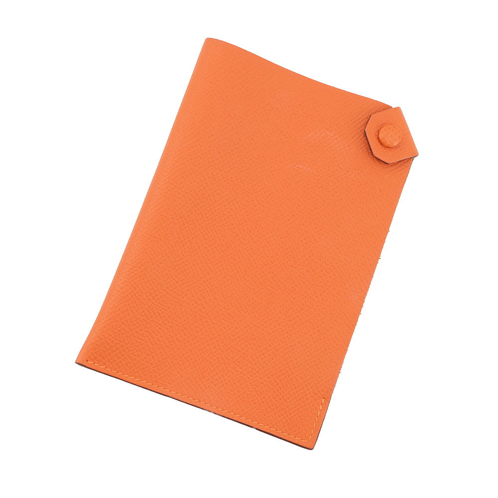 HERMES Tarmac Passport Case Orange Epsom Size PM