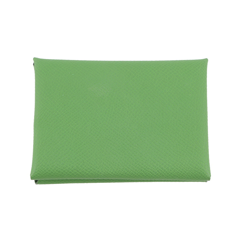 HERMES Calvi Duo Vert Yucca Epsom