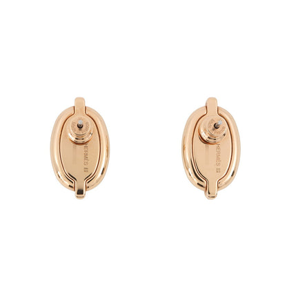 HERMES Maillon Mini Earrings claim Enamel Metal