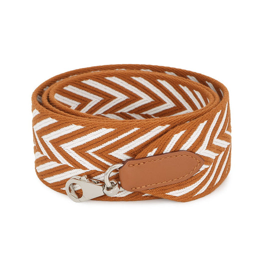 HERMES Bandouliere Sangle Zigzak Ecru/Gold Canvas Swift Leather