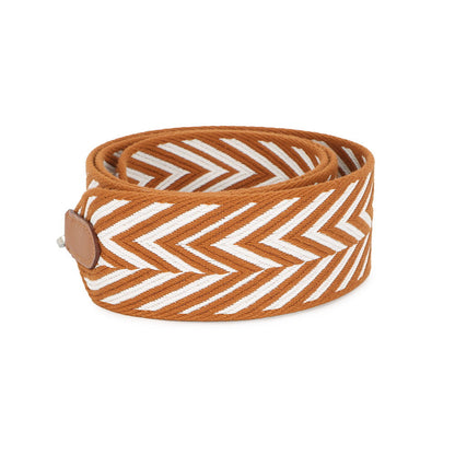 HERMES Bandouliere Sangle Zigzak Ecru/Gold Canvas Swift Leather
