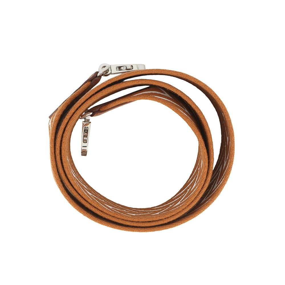 HERMES Bandouliere Sangle Zigzak Ecru/Gold Canvas Swift Leather