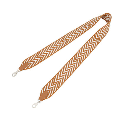 HERMES Bandouliere Sangle Zigzak Ecru/Gold Canvas Swift Leather