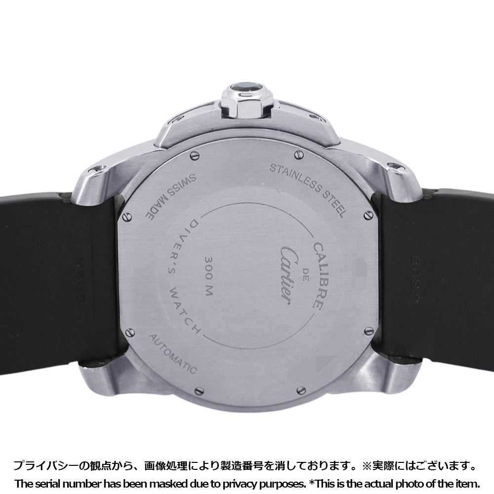CARTIER Calibre de Cartier W42mm Stainless Steel Rubber Black DialW7100056