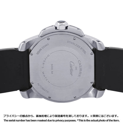 CARTIER Calibre de Cartier W42mm Stainless Steel Rubber Black DialW7100056