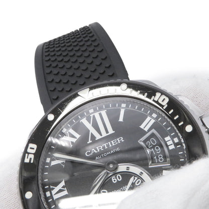 CARTIER Calibre de Cartier W42mm Stainless Steel Rubber Black DialW7100056