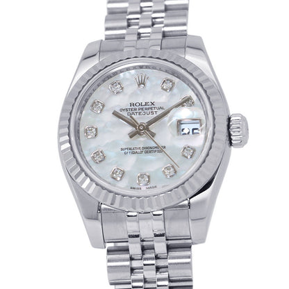 ROLEX Datejust W26mm Stainless Steel K18WG White Shell Dial179174NG
