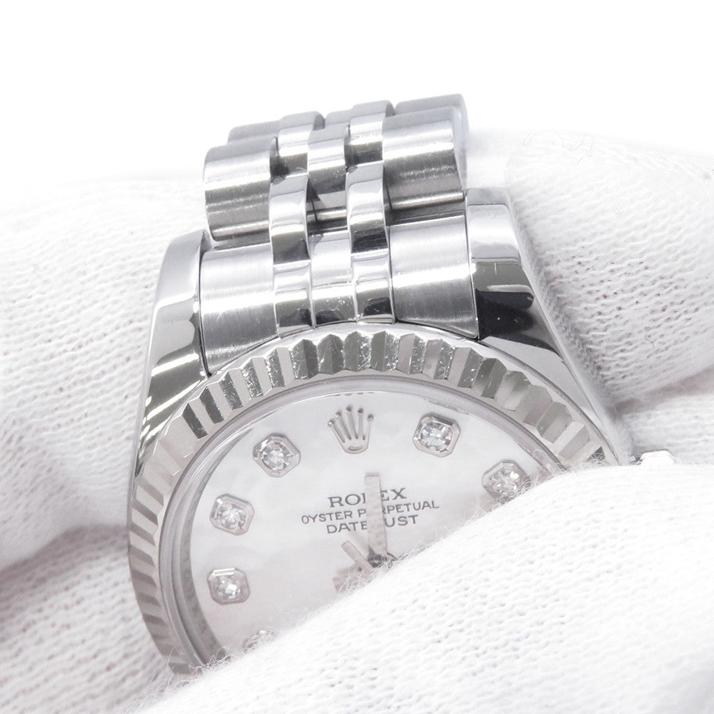 ROLEX Datejust W26mm Stainless Steel K18WG White Shell Dial179174NG