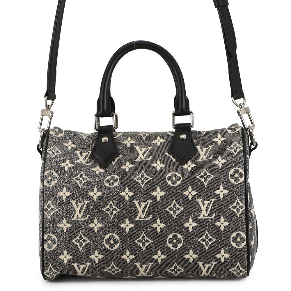 LOUIS VUITTON Speedy Bandouliere Gris NoirM21464 Monogram / Jaguar Denim Size 25