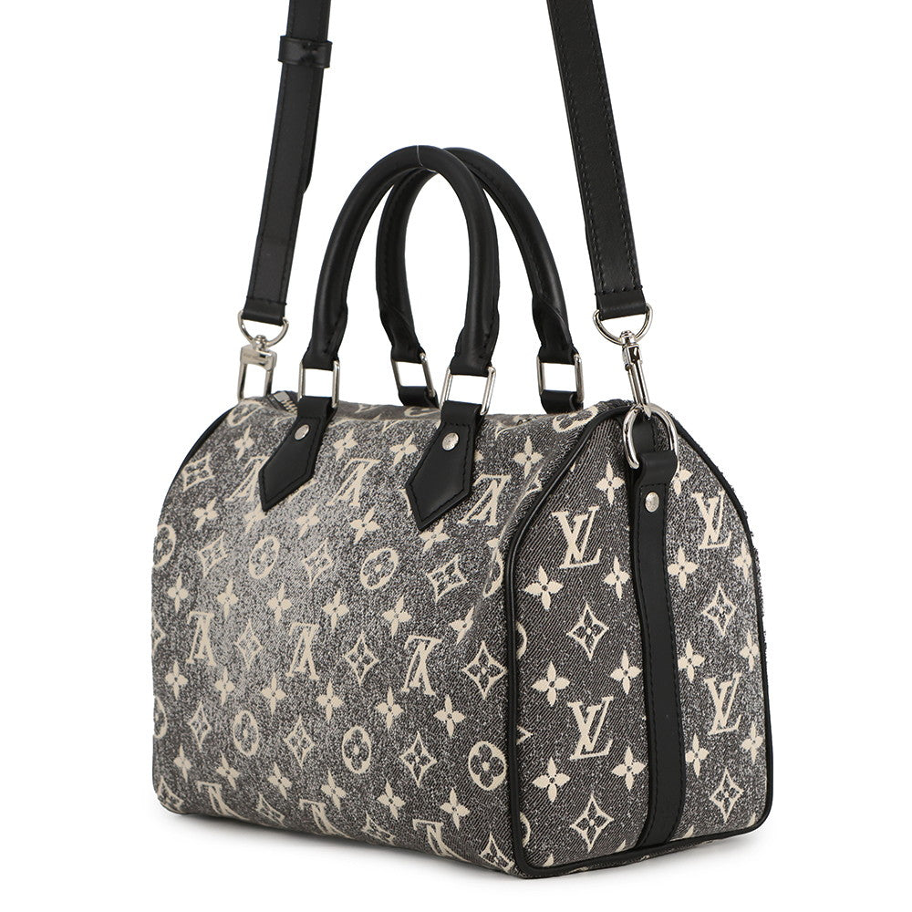 LOUIS VUITTON Speedy Bandouliere Gris NoirM21464 Monogram / Jaguar Denim Size 25