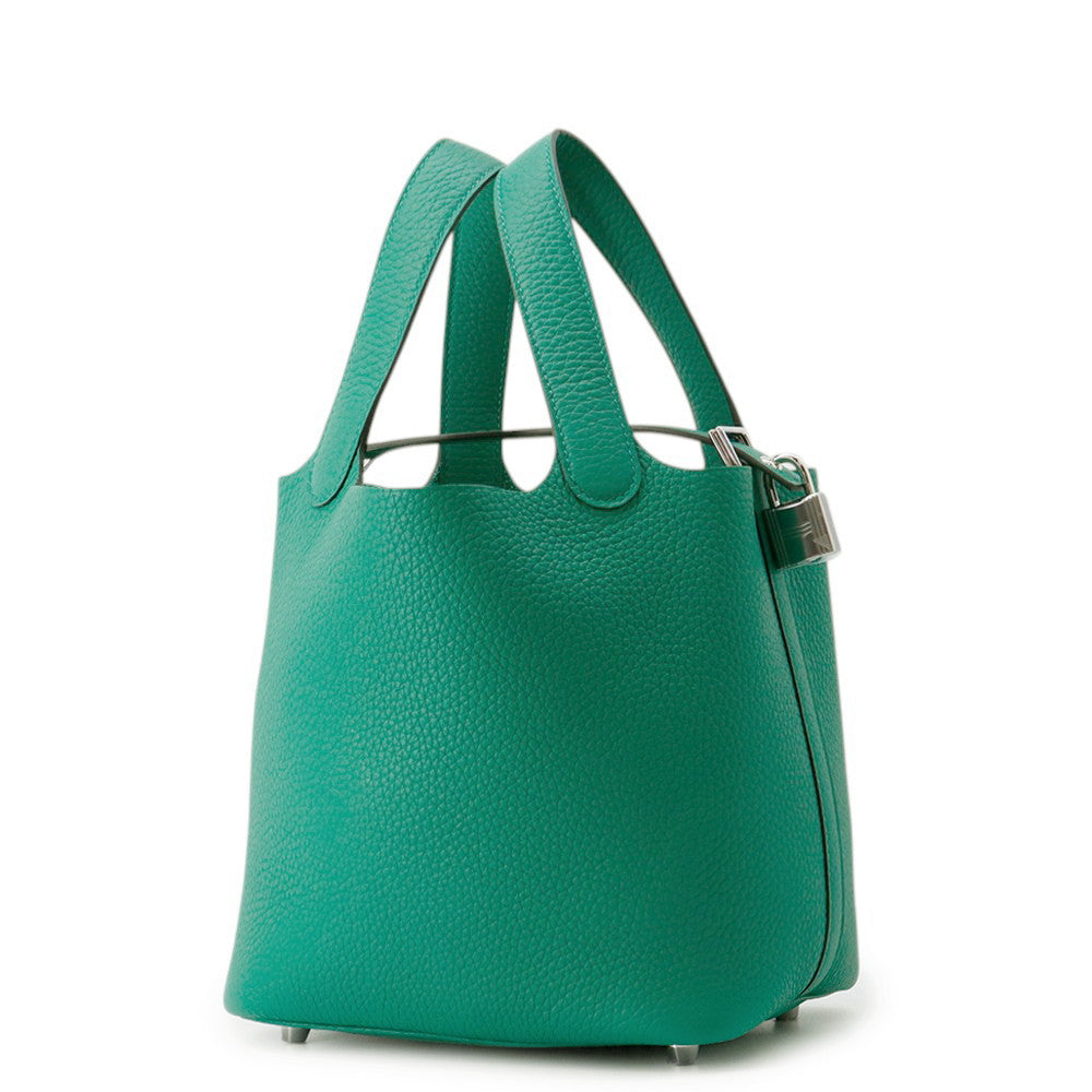HERMES Picotin Lock Vert Vertigo Taurillon Clemence Size PM
