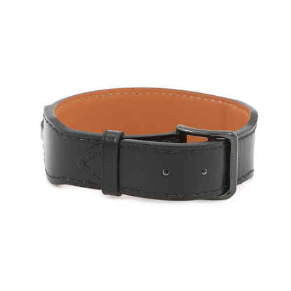 HERMES Bracelet Lenny Size T4 Black Box Calf Leather