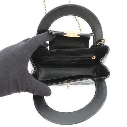 CHANEL Matelasse Mini 2WAYHandbag ChainShoulder BlackAS4416 Leather Size Mini