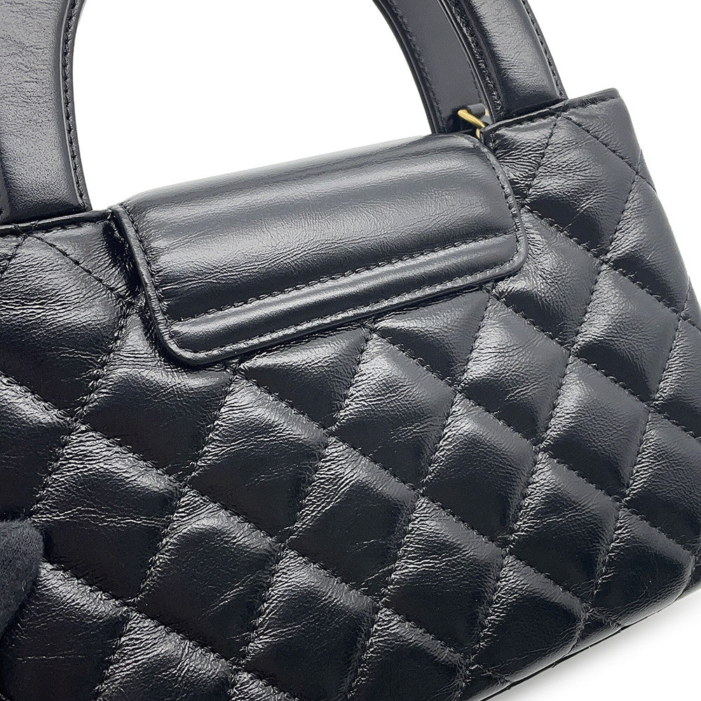 CHANEL Matelasse Mini 2WAYHandbag ChainShoulder BlackAS4416 Leather Size Mini