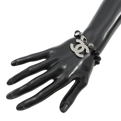 CHANEL CC Logo Bracelet BlackA37291 Y02009 Z0002 Metal Faux Pearl
