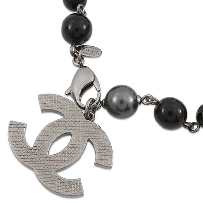 CHANEL CC Logo Bracelet BlackA37291 Y02009 Z0002 Metal Faux Pearl
