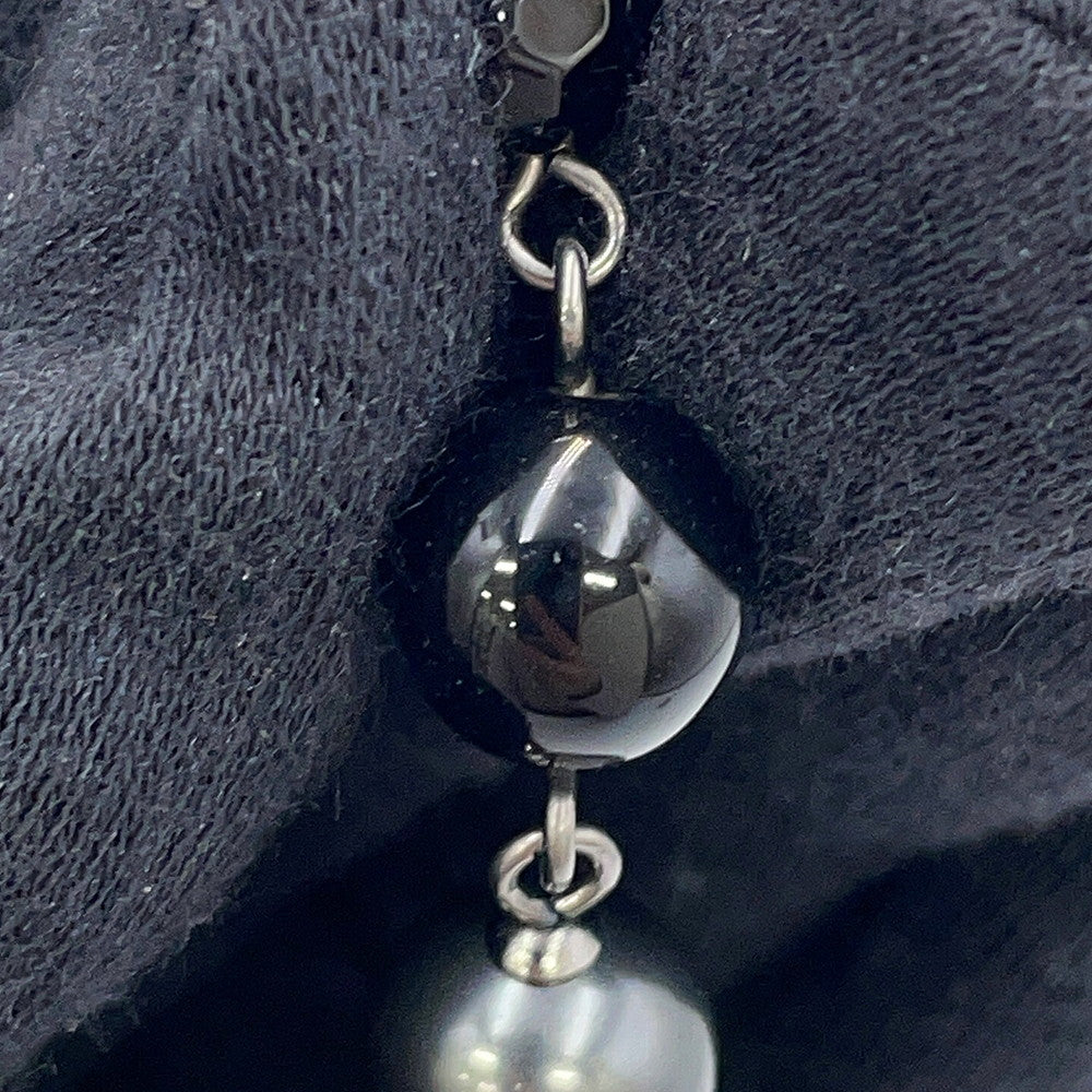 CHANEL CC Logo Bracelet BlackA37291 Y02009 Z0002 Metal Faux Pearl
