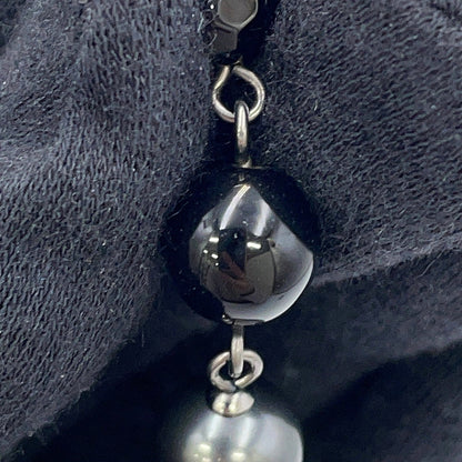 CHANEL CC Logo Bracelet BlackA37291 Y02009 Z0002 Metal Faux Pearl