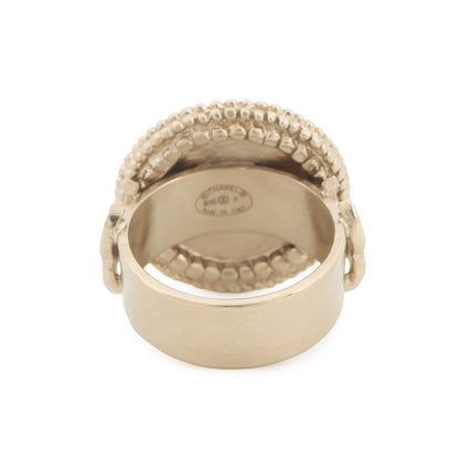 CHANEL Camellia CC Logo Ring Size Approximately 8th Metal