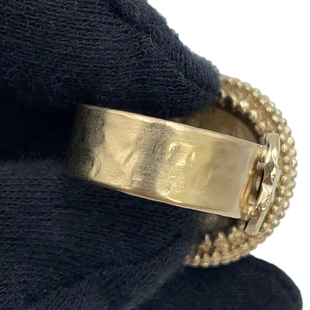 CHANEL Camellia CC Logo Ring Size Approximately 8th Metal