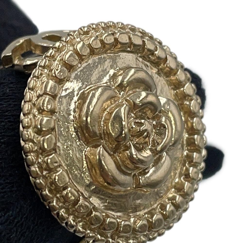 CHANEL Camellia CC Logo Ring Size Approximately 8th Metal