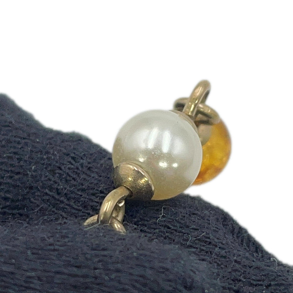 CHANEL CC Logo Swing EarringsAB3108 Metal Rhinestone Faux Pearl Color Stone