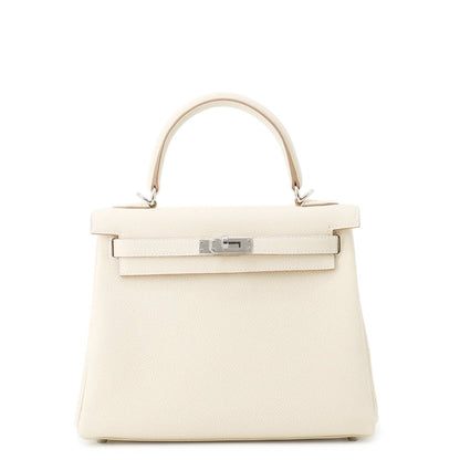 HERMES Kelly Retourne sewing Craie Togo Leather Size 25