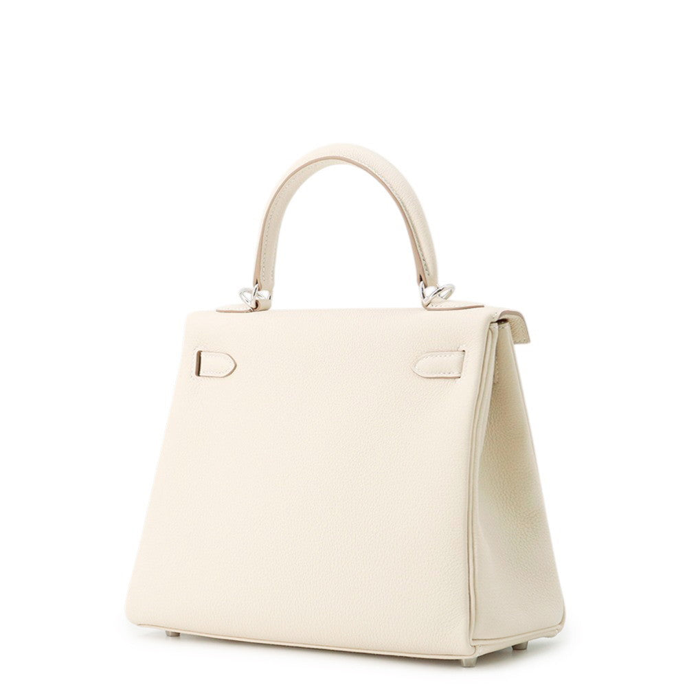 HERMES Kelly Retourne sewing Craie Togo Leather Size 25