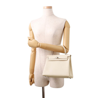 HERMES Kelly Retourne sewing Craie Togo Leather Size 25
