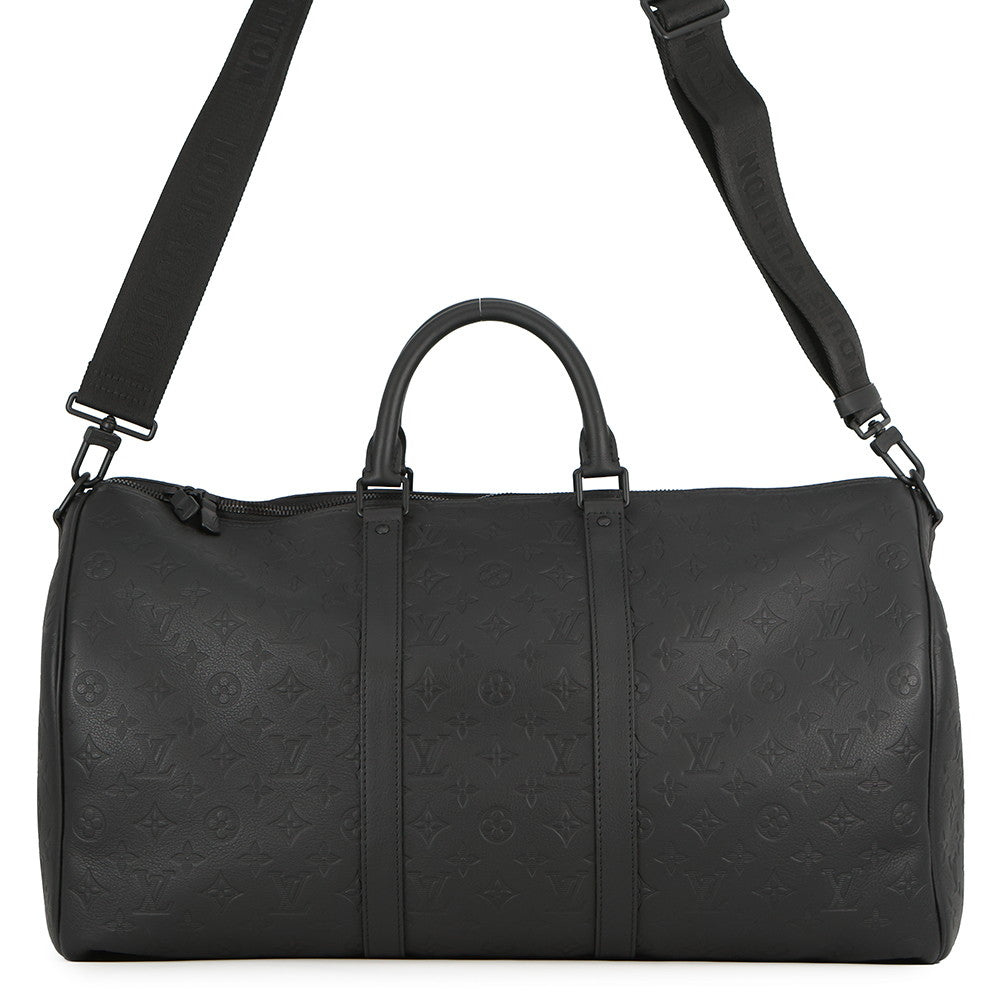 LOUIS VUITTON Keepall Bandouliere NoirM44810 Monogram Shadow Size 50