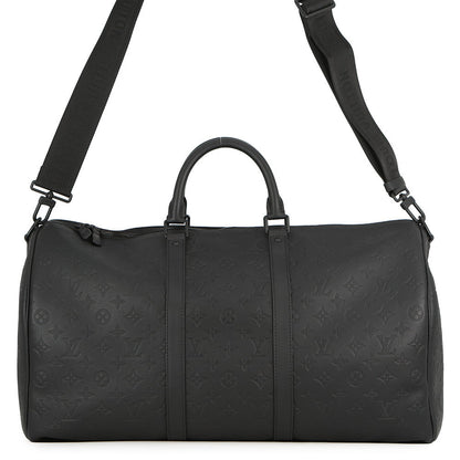 LOUIS VUITTON Keepall Bandouliere NoirM44810 Monogram Shadow Size 50