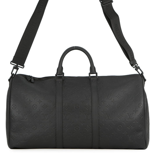 LOUIS VUITTON Keepall Bandouliere NoirM44810 Monogram Shadow Size 50