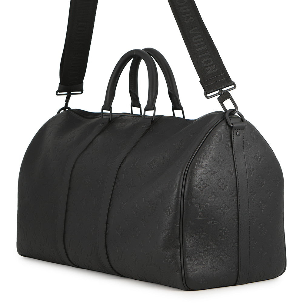 LOUIS VUITTON Keepall Bandouliere NoirM44810 Monogram Shadow Size 50