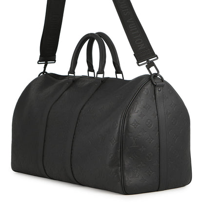 LOUIS VUITTON Keepall Bandouliere NoirM44810 Monogram Shadow Size 50