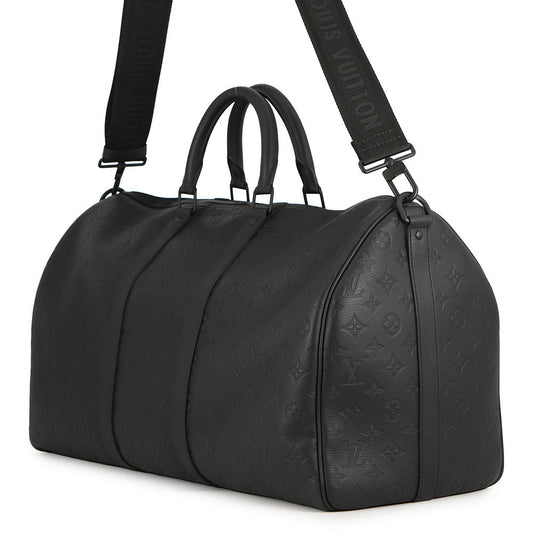 LOUIS VUITTON Keepall Bandouliere NoirM44810 Monogram Shadow Size 50